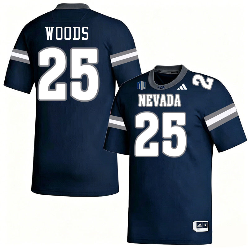 Nevada Wolf Pack #25 Ky Woods College Football Jerseys,Uniforms-Navy